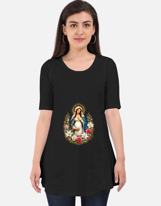 Pregnant Virgin Mary Maternity Dress | Black & White