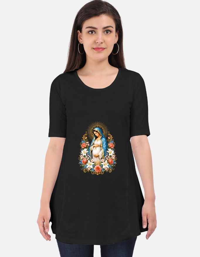Our Lady of Expectation Maternity Dress | Black & White